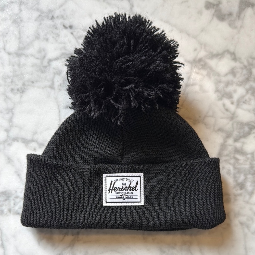 Herschel Supply Company Kids Black Pom-Pom Knit Hat
